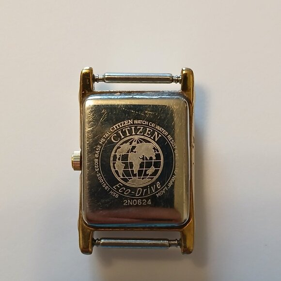 Citizen Eco-Drive Women Gold Tone Rectangle Dial B023-S001561 Watch Case - Picture 2 of 12